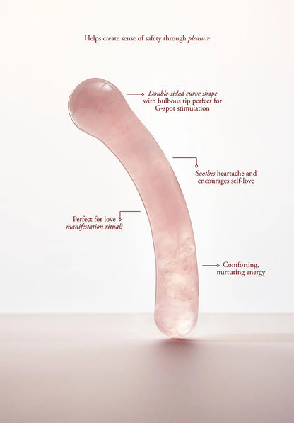 Chakrubs Heart Curve Rose Quartz Wand – Light Pink – G-Spot Stimulation Tool