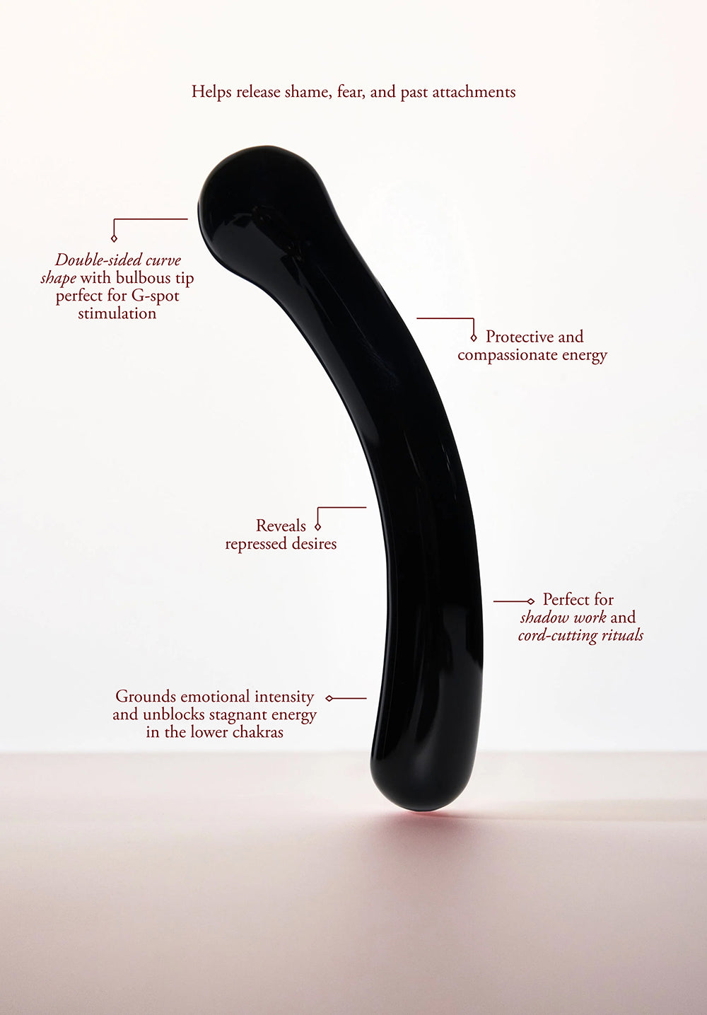 Chakrubs Xaga Curve Obsidian Wand – Black Obsidian G-Spot Stimulator