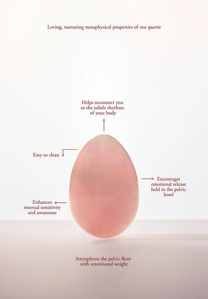 Chakrubs Heart Yoni Egg Rose Quartz – Non-Drilled Crystal Egg – Light Pink