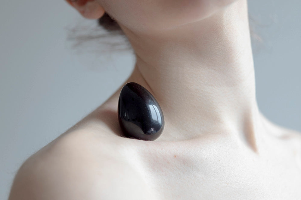 Chakrubs Xaga Yoni Egg - Obsidian Crystal - Non-Drilled