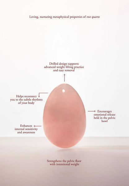 Chakrubs Heart Yoni Egg Rose Quartz – Drilled – Light Pink