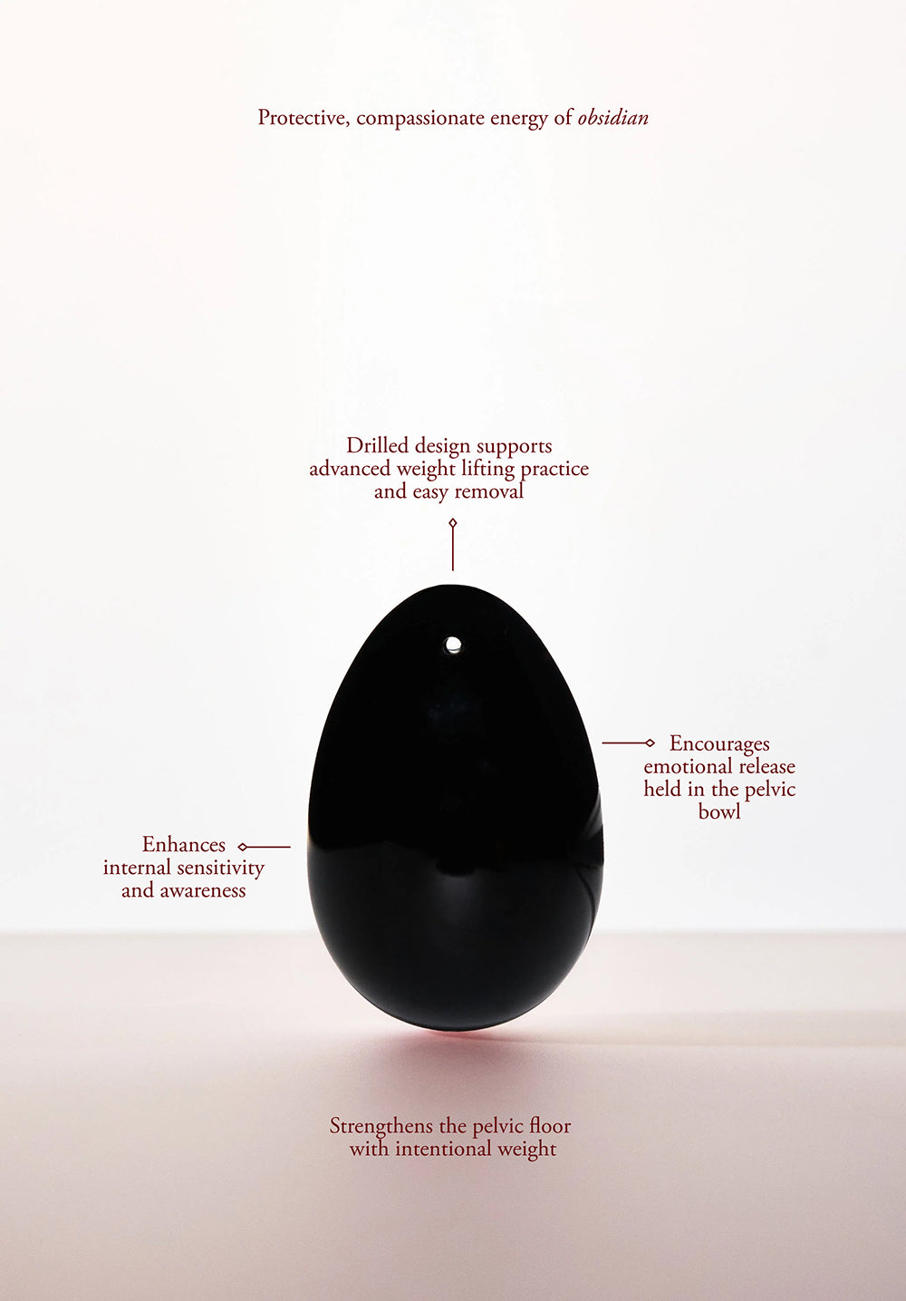 Chakrubs Xaga Yoni Egg – Obsidian Crystal – Drilled