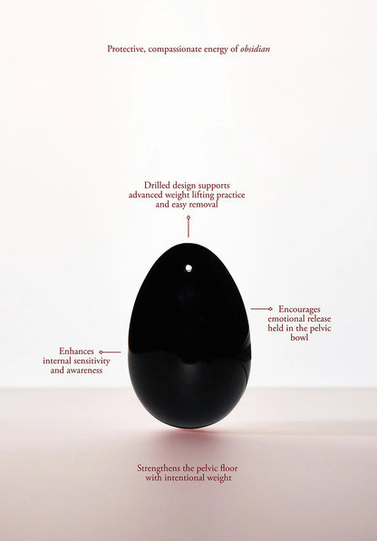 Chakrubs Xaga Yoni Egg – Obsidian Crystal – Drilled