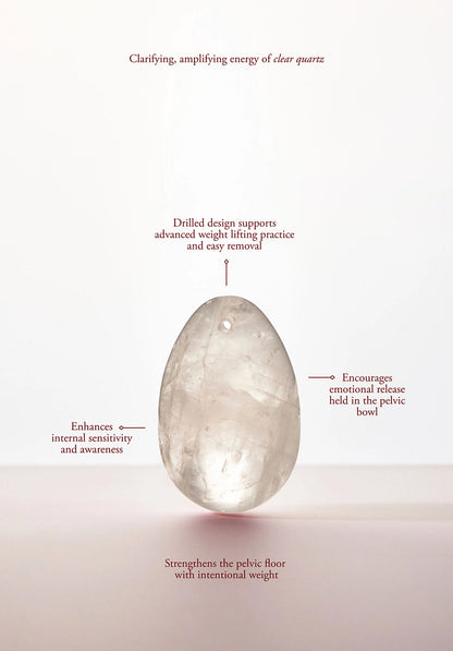 Chakrubs Prism Yoni Egg Clear Quartz - Drilled Crystal Kegel Egg