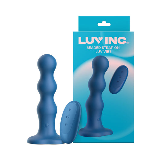 Luv Inc Beaded Strap-On Luv Vibe – Blue – 10 Vibration Modes