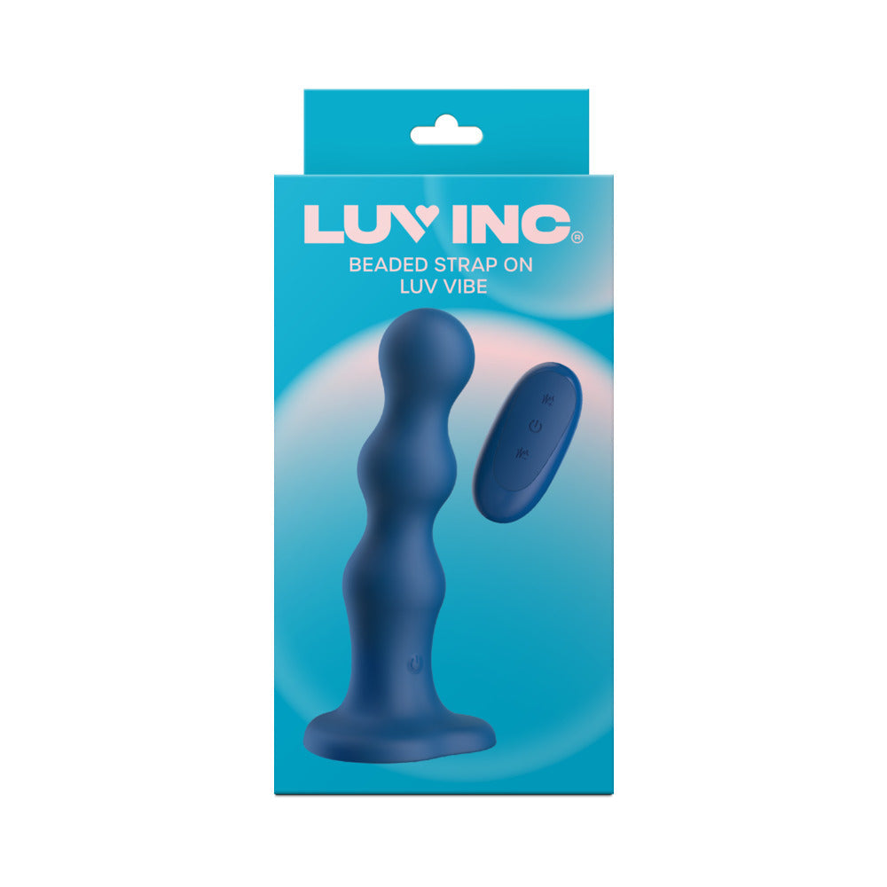 Luv Inc Beaded Strap-On Luv Vibe – Blue – 10 Vibration Modes