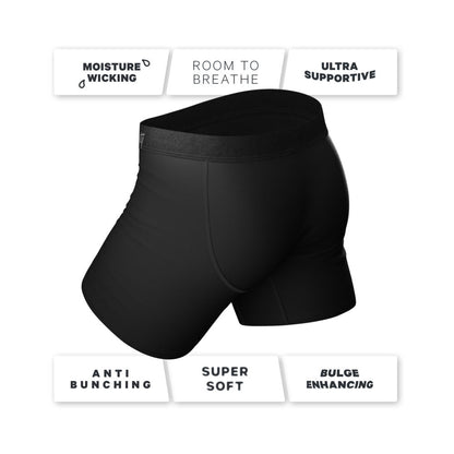 Shinesty The 009 Black Tuxedo Ball Hammock Pouch Underwear - Black - Size L