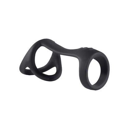 Nasstoys Ridged Cock Strap & Ball Stretcher – Black – Dual-Ring Design for Enhanced Erection