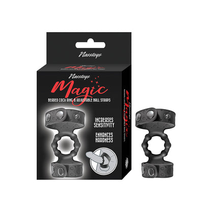 Nasstoys Beaded Cock Ring & Adjustable Ball Straps – Black