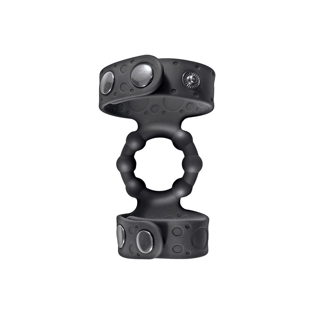Nasstoys Beaded Cock Ring & Adjustable Ball Straps – Black