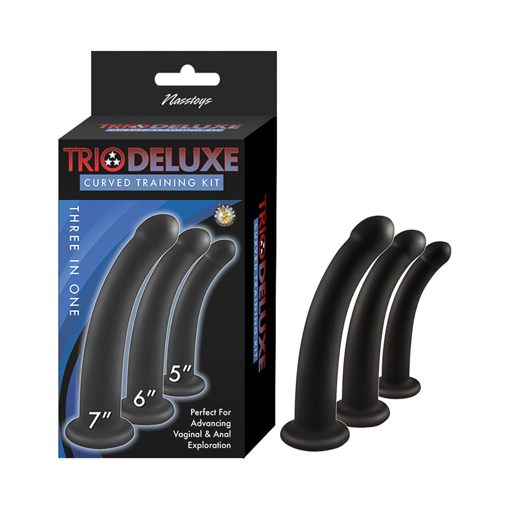Nasstoys Trio Deluxe Curved Training Kit – Silicone Dildos – Black