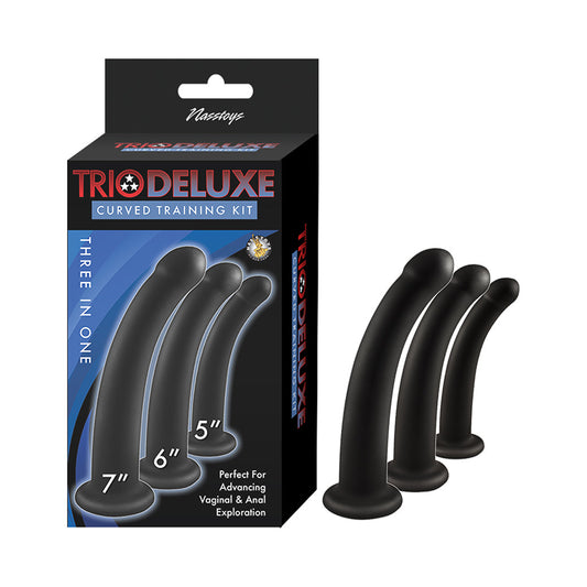 Nasstoys Trio Deluxe Curved Training Kit – Silicone Dildos – Black