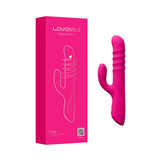 Lovense Velvo Rotating Beaded G-Spot & Clit Rabbit Vibrator – Hot Pink