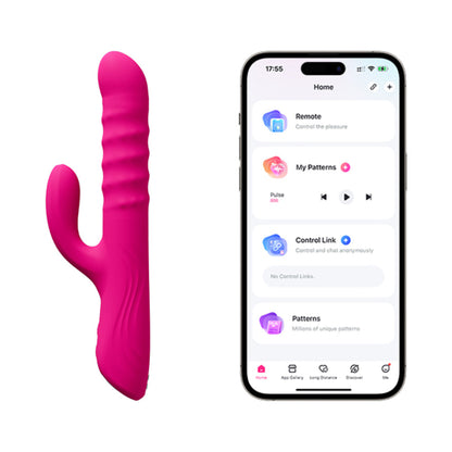 Lovense Velvo Rotating Beaded G-Spot & Clit Rabbit Vibrator – Hot Pink