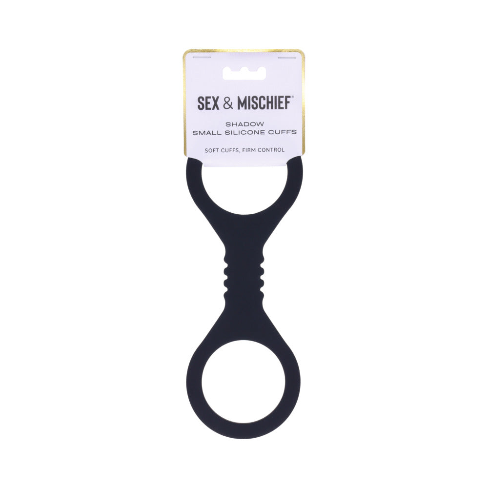 Sportsheets Shadow Small Silicone Cuffs – Black – Stretch-to-Fit Restraint