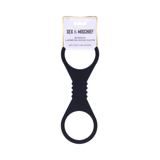 Sportsheets Shadow Large Silicone Cuffs – Black – Stretch-to-Fit Restraints