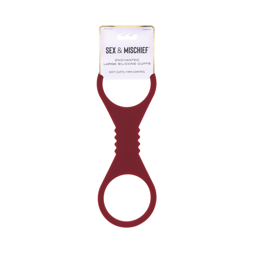 Sportsheets Enchanted Large Silicone Cuffs – Burgundy