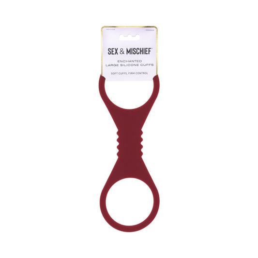 Sportsheets Enchanted Large Silicone Cuffs – Burgundy