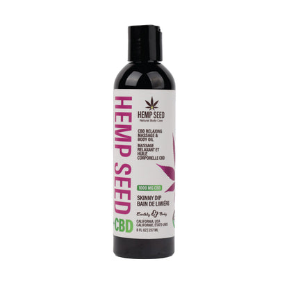 Earthly Body Hemp Seed CBD Massage and Body Oil - Relaxing Vanilla + Cotton Candy - 8 oz