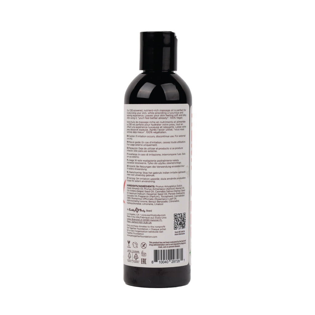 Earthly Body Hemp Seed CBD Relaxing Massage and Body Oil – Isle of You, 8 oz.