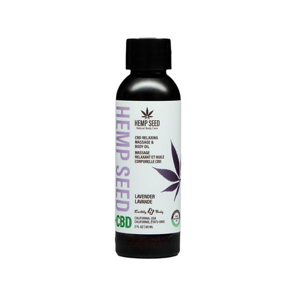 Earthly Body Hemp Seed CBD Relaxing Massage and Body Oil – Lavender – 2 oz