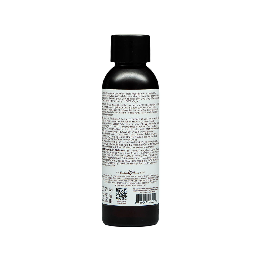 Earthly Body Hemp Seed CBD Relaxing Massage and Body Oil – Lavender – 2 oz
