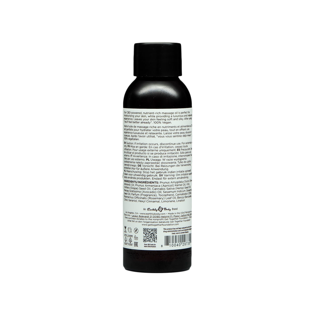 Earthly Body Hemp Seed CBD Massage and Body Oil – Naked in the Woods, 2 oz