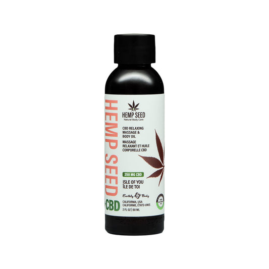 Earthly Body Isle of You Hemp Seed CBD Relaxing Massage and Body Oil - 2 oz