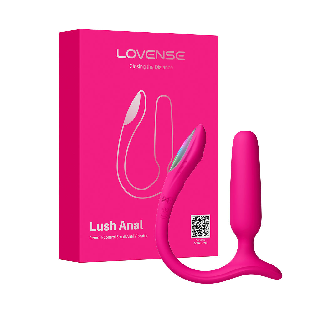 Lovense Lush Anal App-Controlled Butt Plug with Customizable LED Lights – Hot Pink