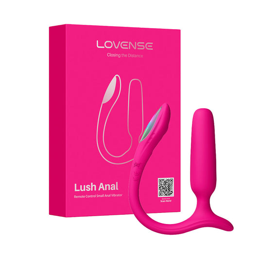 Lovense Lush Anal App-Controlled Butt Plug with Customizable LED Lights – Hot Pink