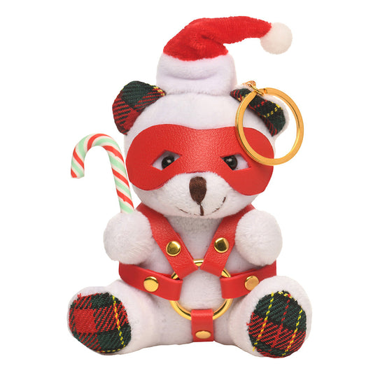 Master Series Plush Little Keychain Bear – Holiday-Themed with Kink Accessories – White