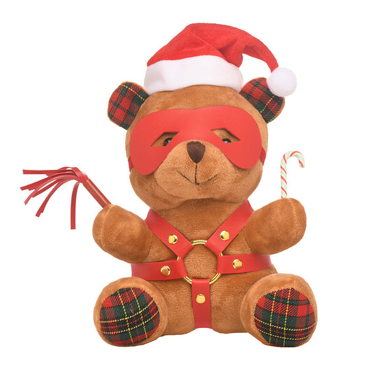 Master Series Holiday Bondage Bear Plush Toy with Kinky Accessories - Brown