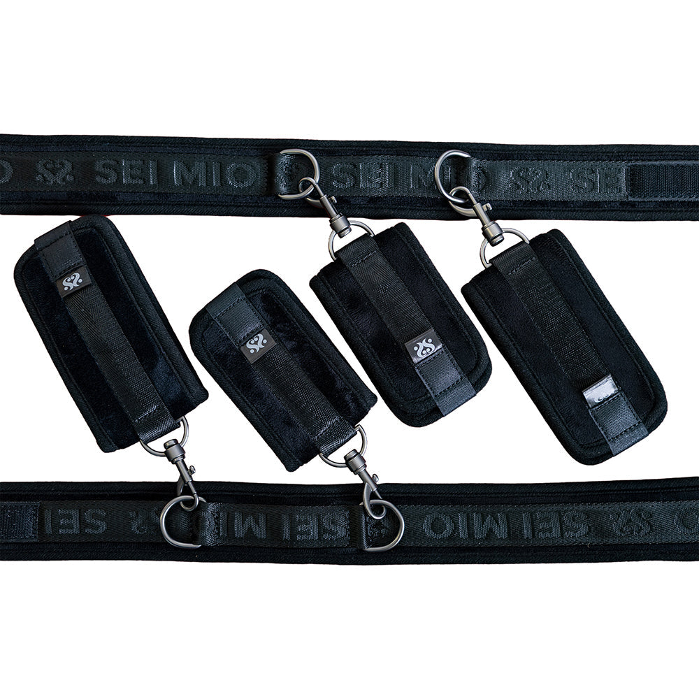 SEI MIO Pretty Thighed Up Luxurious Thigh, Wrist and Ankle Restraint - Black