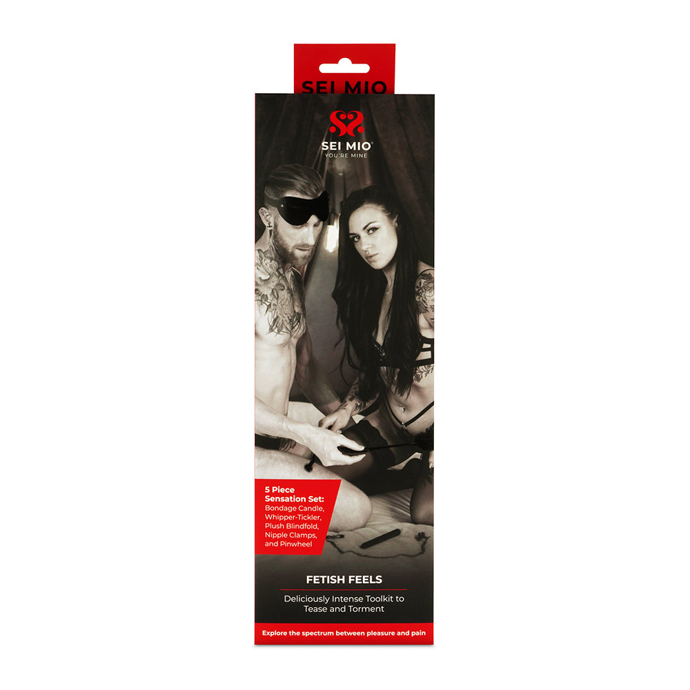 SEI MIO Fetish Feels Sensuous 5-Piece Sensation Kinky Kit – Black