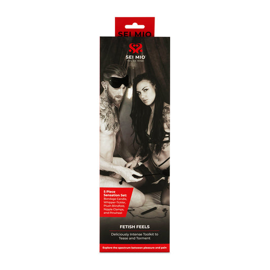 SEI MIO Fetish Feels Sensuous 5-Piece Sensation Kinky Kit – Black