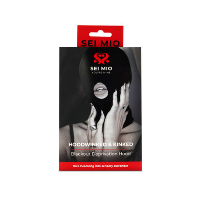 SEI MIO Hoodwinked and Kinked Deprivation Hood – Black with Blackout Panel