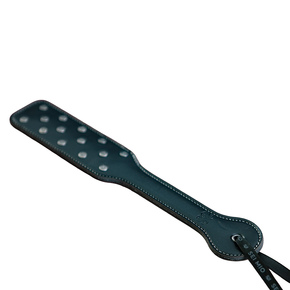 SEI MIO Studdy Hard Punishment Paddle with Metal Studs – Black