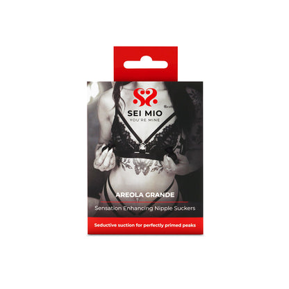 SEI MIO Areola Grande Teasing Nipple Suckers – Black – Adjustable Suction