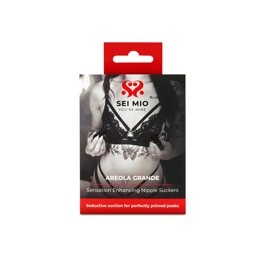 SEI MIO Areola Grande Teasing Nipple Suckers – Black – Adjustable Suction
