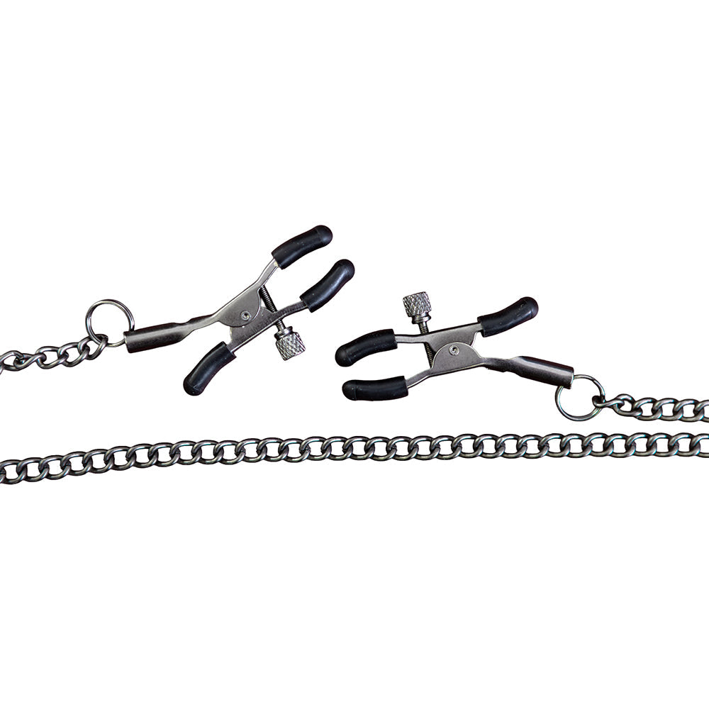 SEI MIO Nip and Tug Adjustable Nipple Clamp Chain – Black