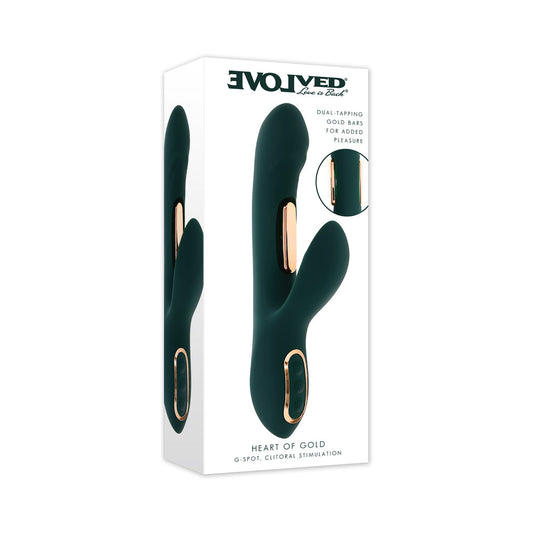 Evolved Heart Of Gold Green Vibrating Toy with Tapping Function