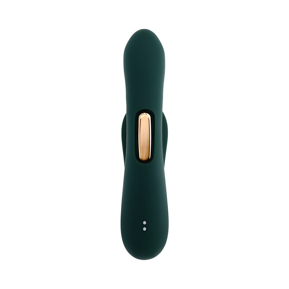Evolved Heart Of Gold Green Vibrating Toy with Tapping Function