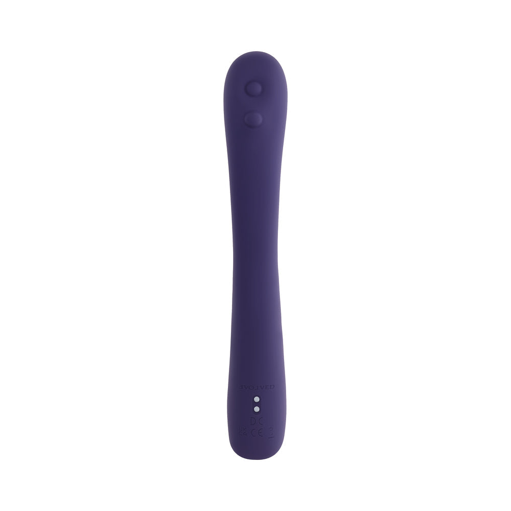 Evolved Poppin Good Time Dual-Sided Vibrator with Tapping and Vibration – Purple