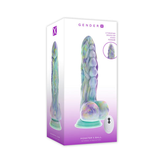 Gender X Monster's Ball Multicolor Thrusting Vibrator with Remote Control