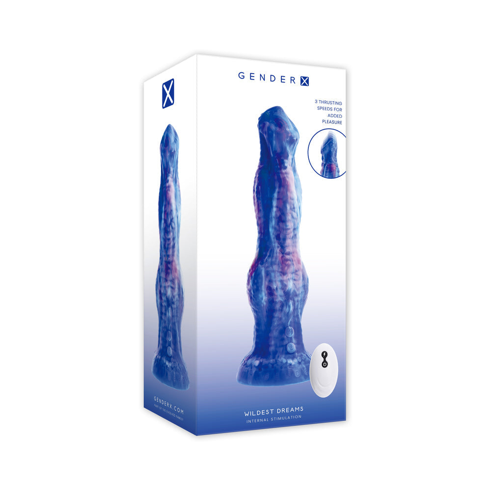 Gender X Wildest Dreams Multicolor Monster Thrusting Vibrator – Blue