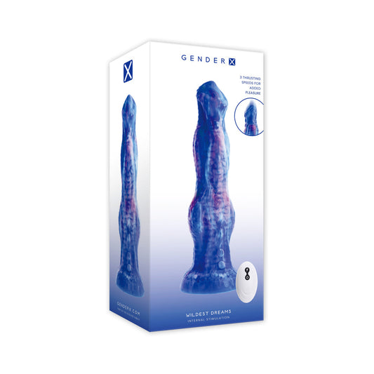Gender X Wildest Dreams Multicolor Monster Thrusting Vibrator – Blue