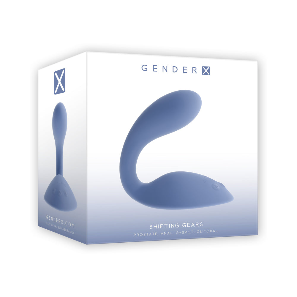 Gender X Shifting Gears Thrusting Vibrator with Heating Function – Blue