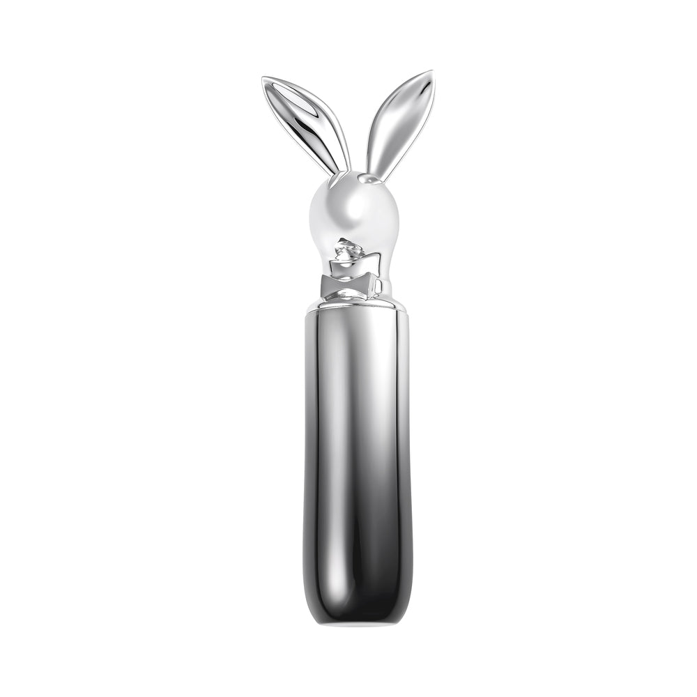 Playboy Bunny On The Go 2 AM Vibrator - 10-Speed, Waterproof, Hematite/Chrome