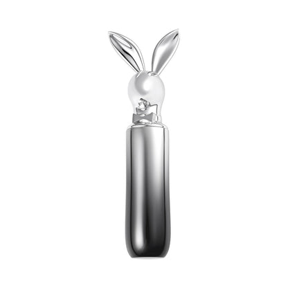 Playboy Bunny On The Go 2 AM Vibrator - 10-Speed, Waterproof, Hematite/Chrome