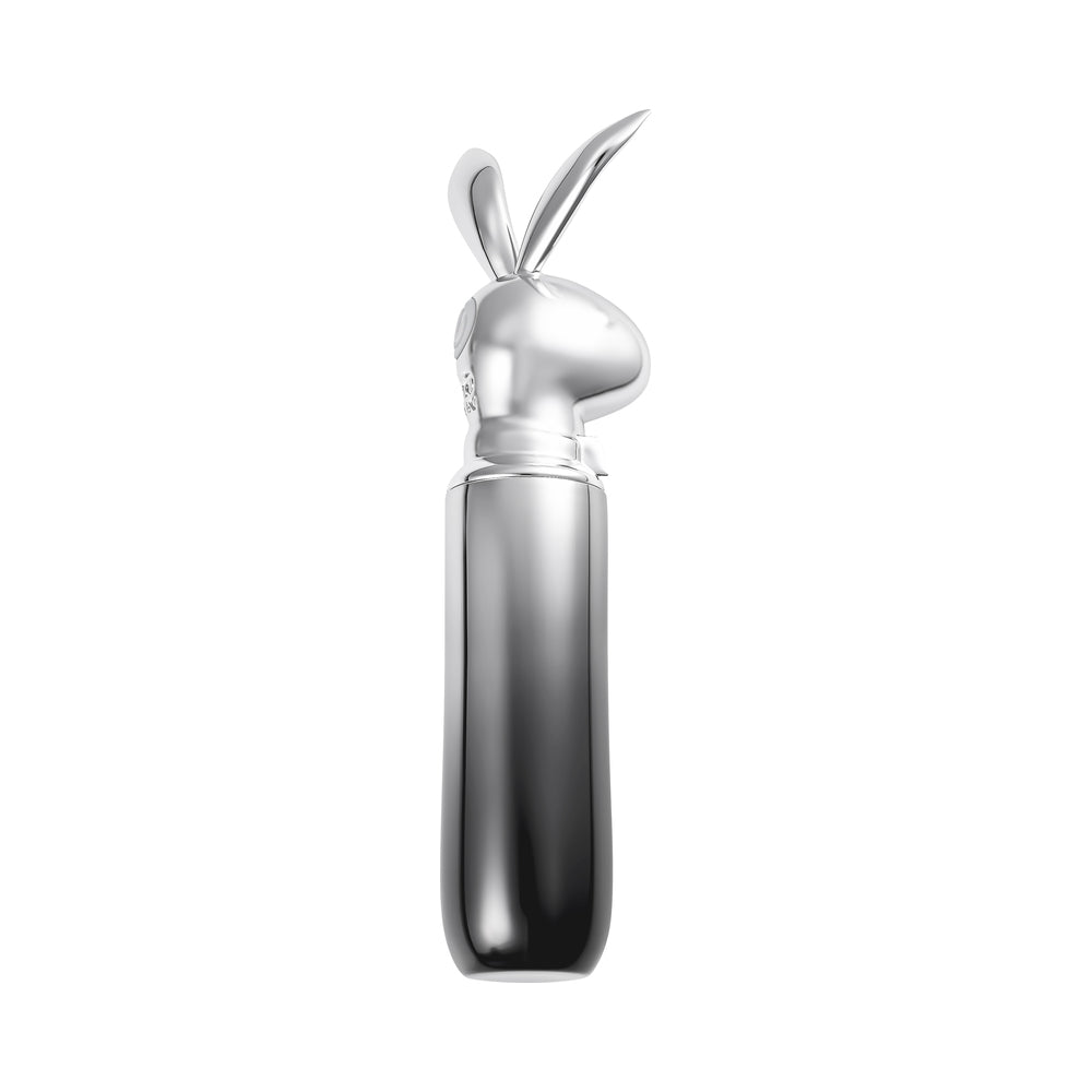 Playboy Bunny On The Go 2 AM Vibrator - 10-Speed, Waterproof, Hematite/Chrome